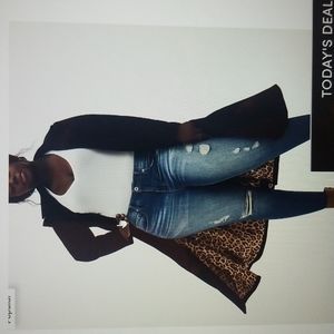 Black Stretch Woven Self-Tie & flare Longline Coat